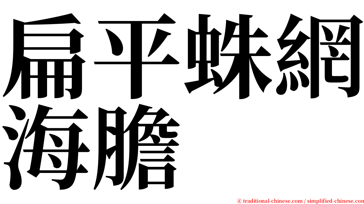 扁平蛛網海膽 serif font