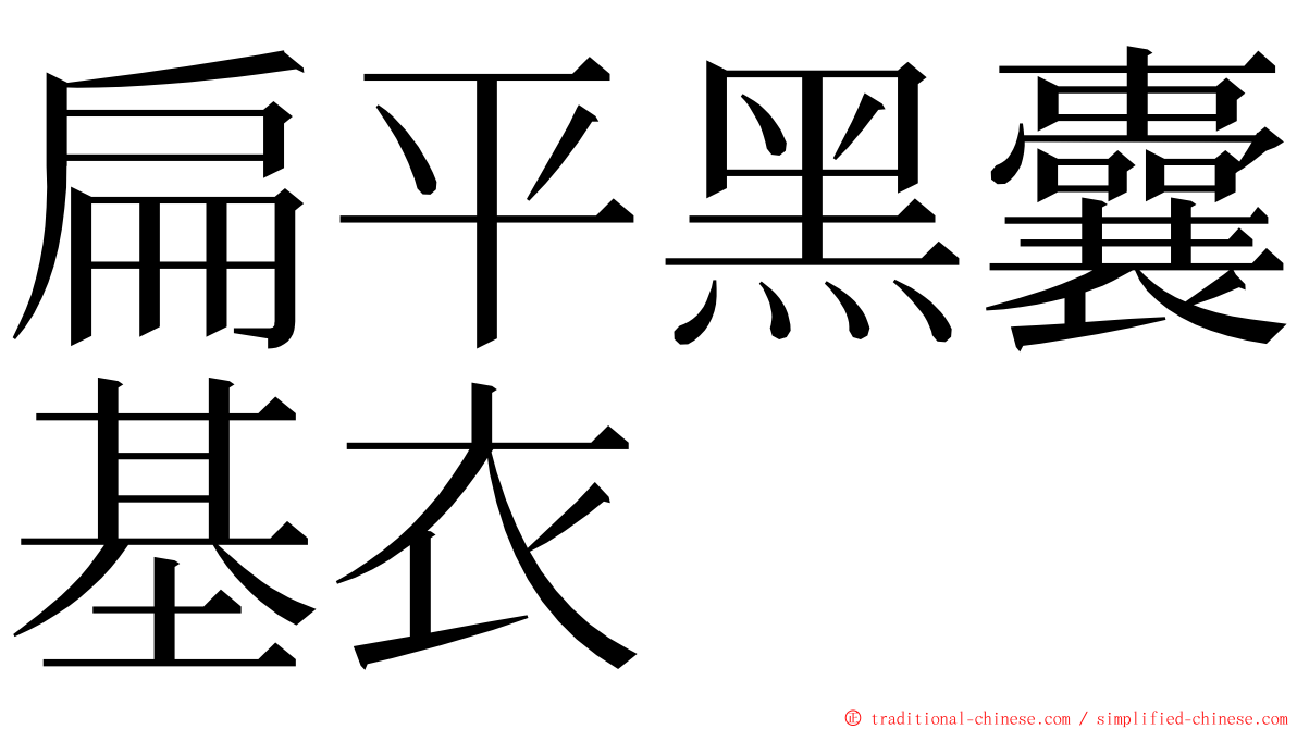 扁平黑囊基衣 ming font