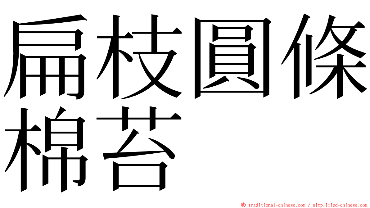 扁枝圓條棉苔 ming font