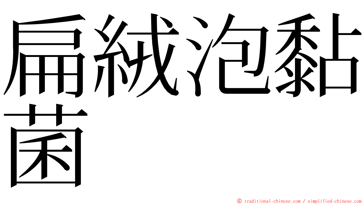 扁絨泡黏菌 ming font