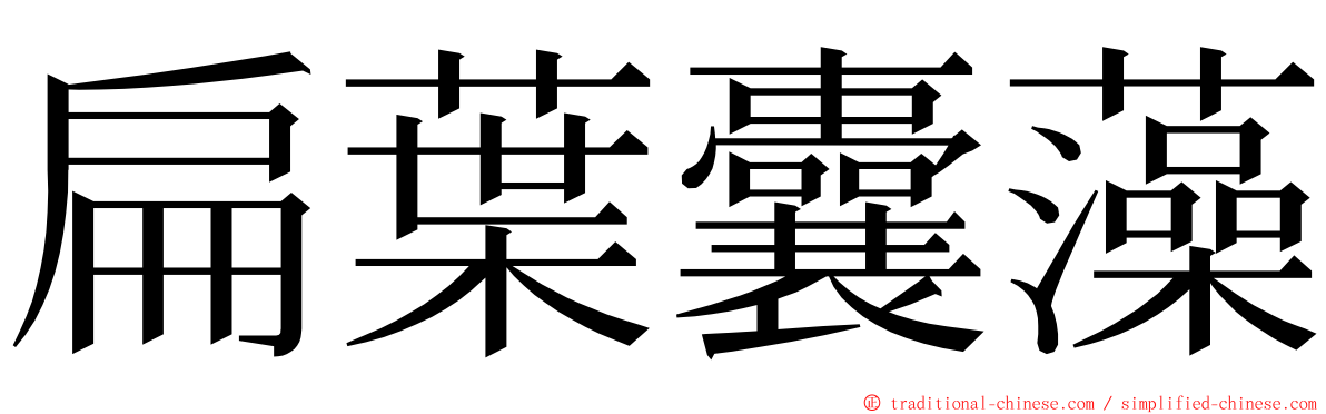 扁葉囊藻 ming font