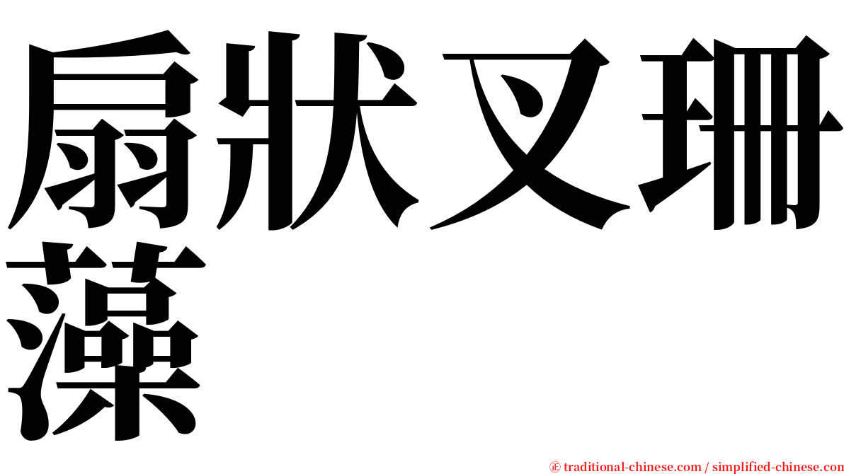 扇狀叉珊藻 serif font