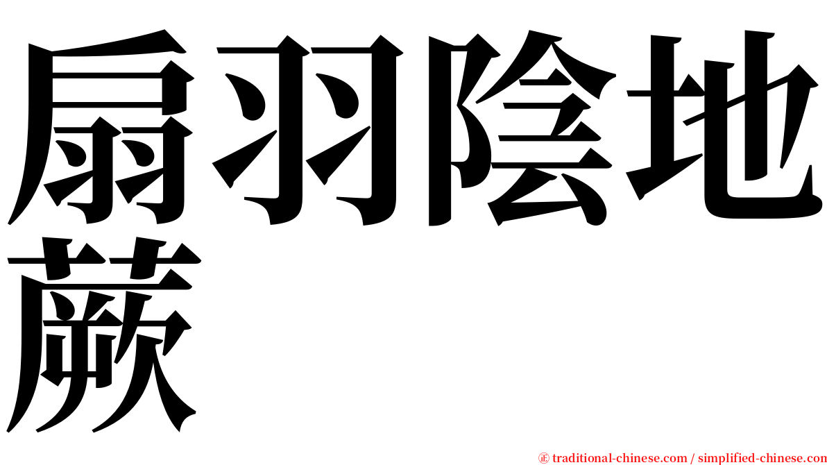 扇羽陰地蕨 serif font