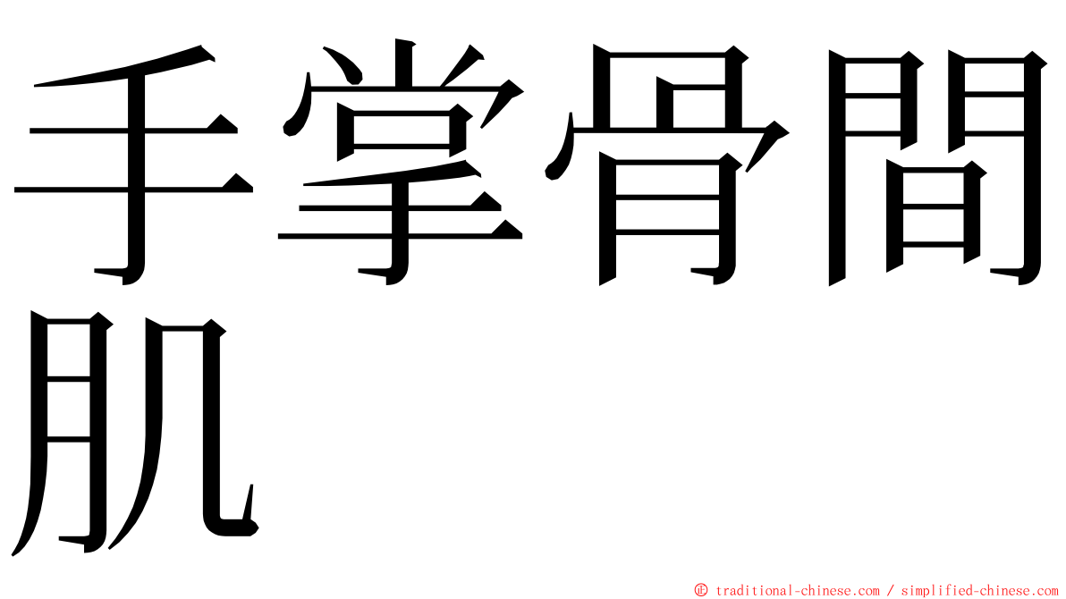 手掌骨間肌 ming font