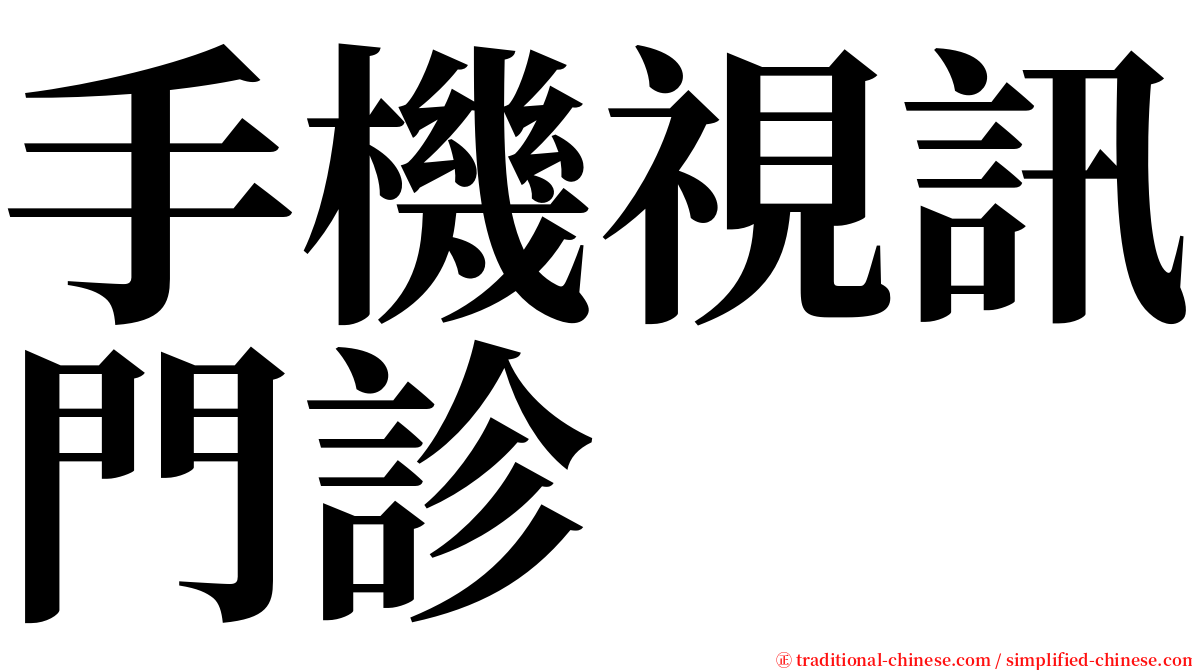 手機視訊門診 serif font