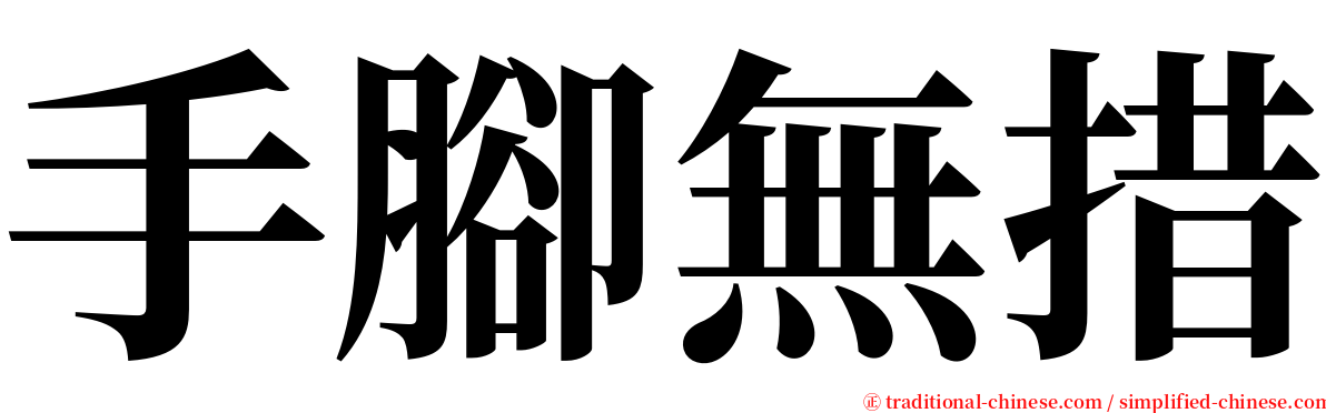 手腳無措 serif font