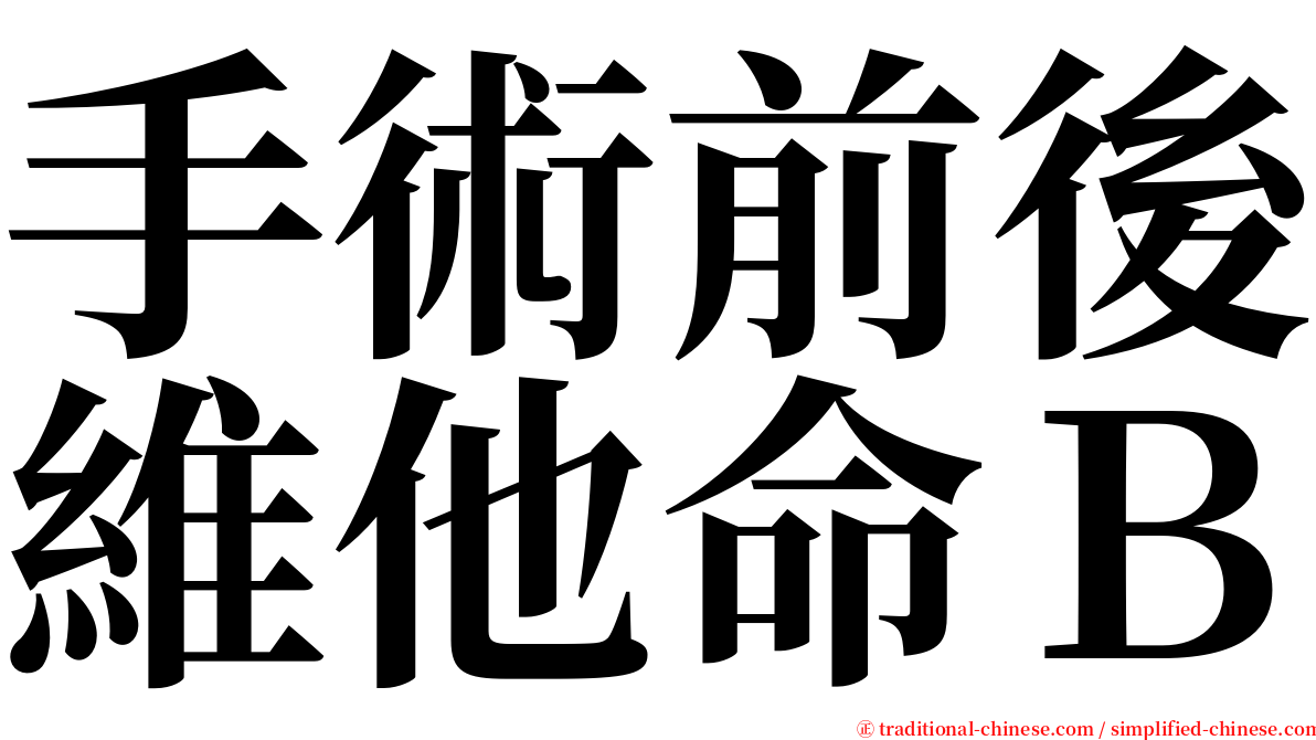 手術前後維他命Ｂ serif font