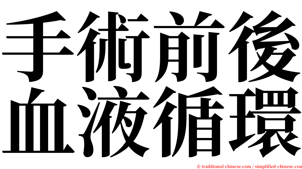 手術前後血液循環 serif font