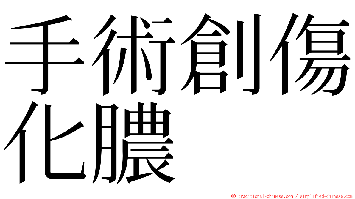 手術創傷化膿 ming font