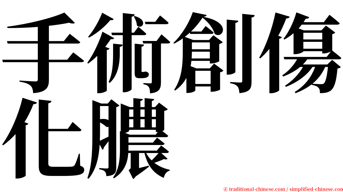 手術創傷化膿 serif font