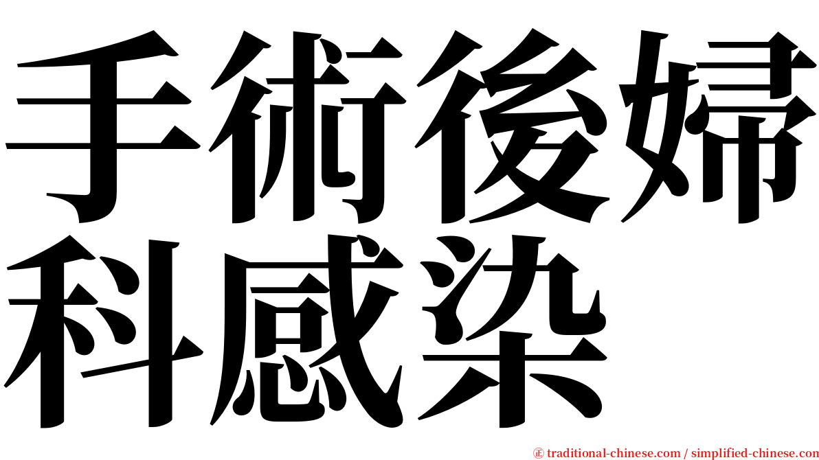 手術後婦科感染 serif font