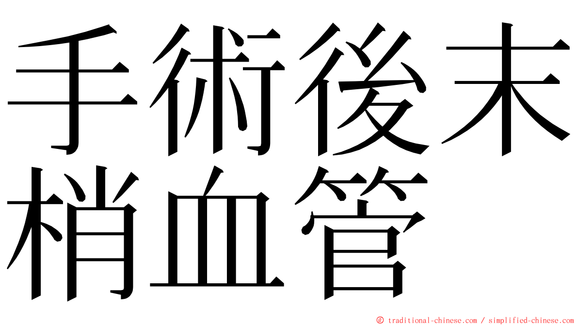 手術後末梢血管 ming font