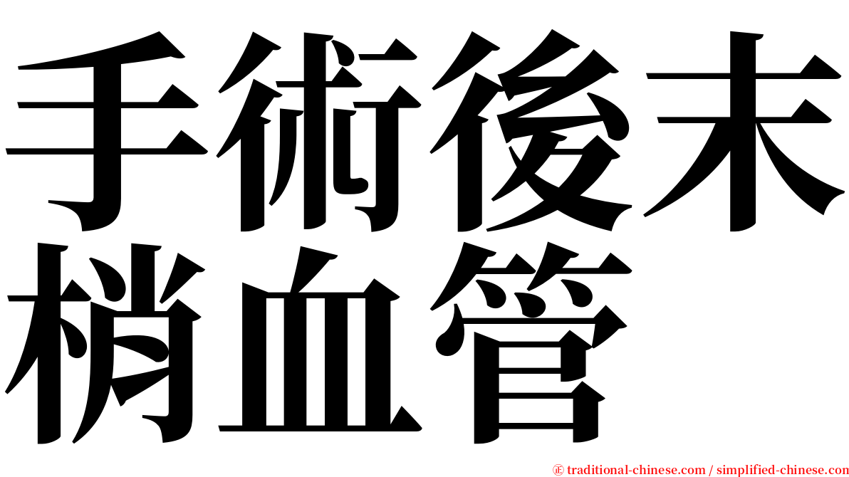 手術後末梢血管 serif font