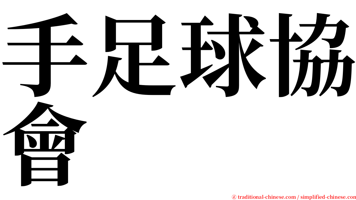 手足球協會 serif font