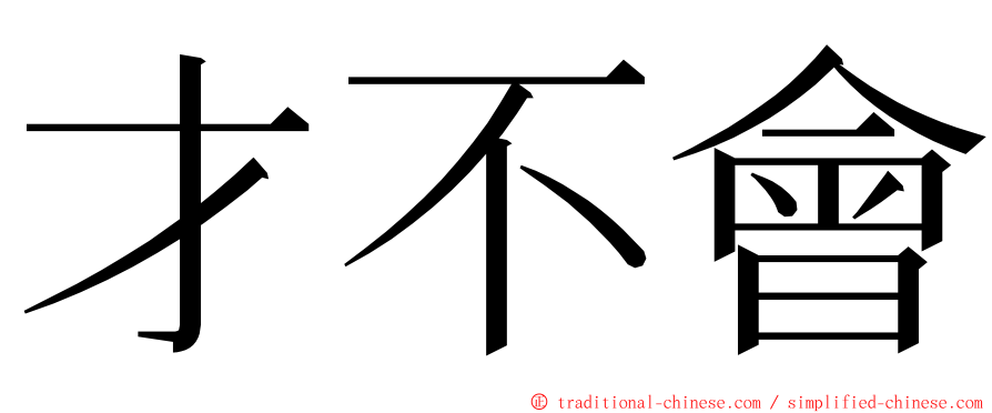 才不會 ming font