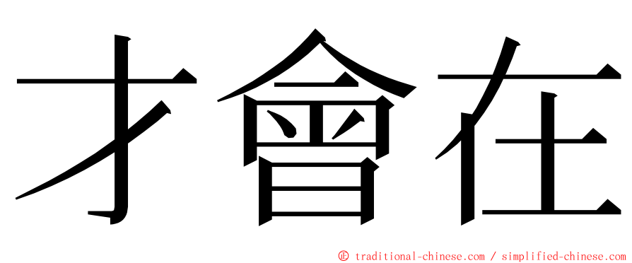 才會在 ming font