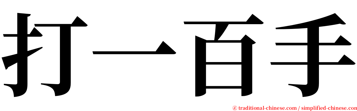 打一百手 serif font