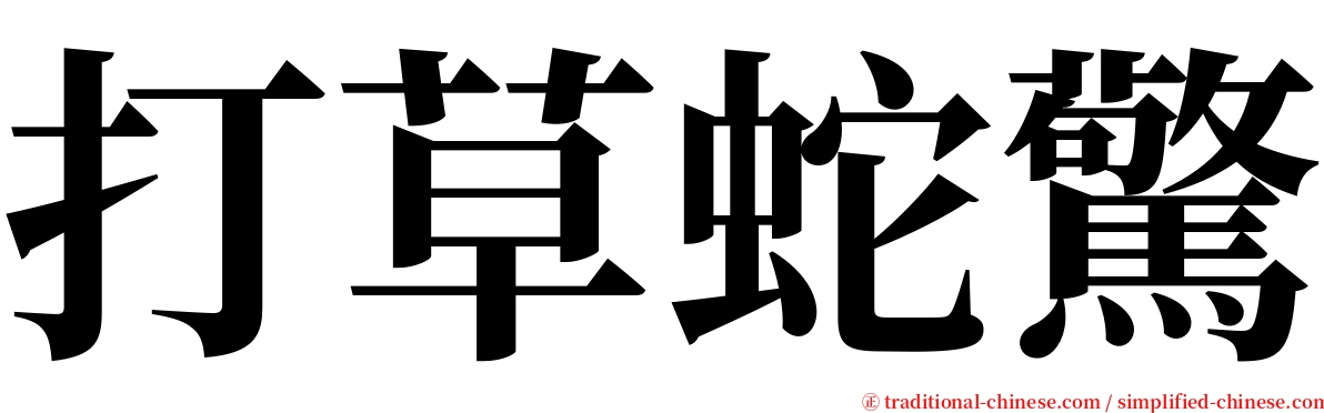 打草蛇驚 serif font