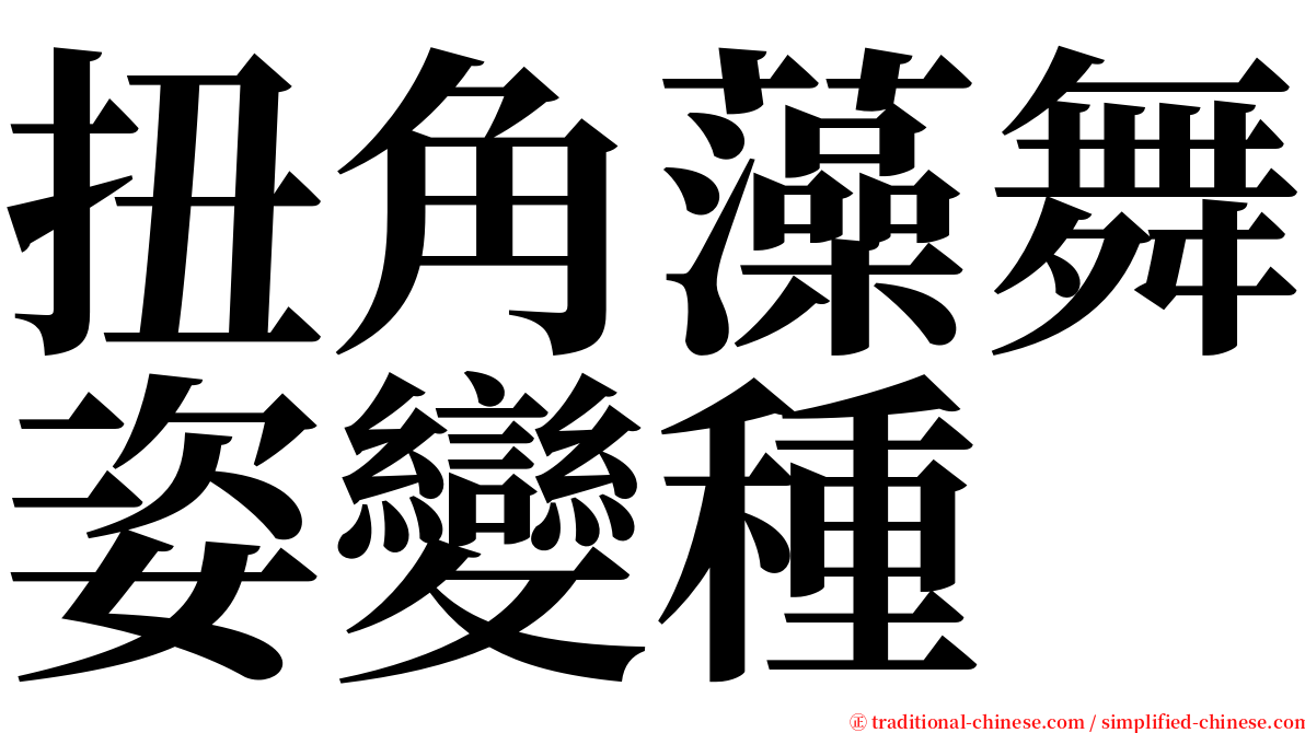 扭角藻舞姿變種 serif font