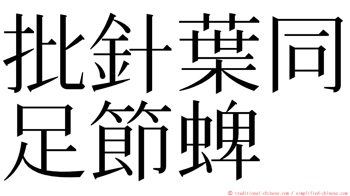 批針葉同足節蜱 ming font