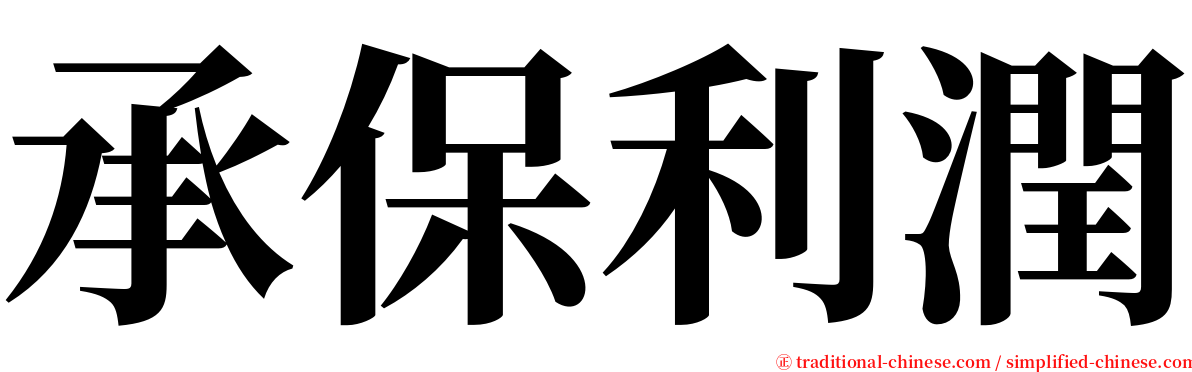 承保利潤 serif font