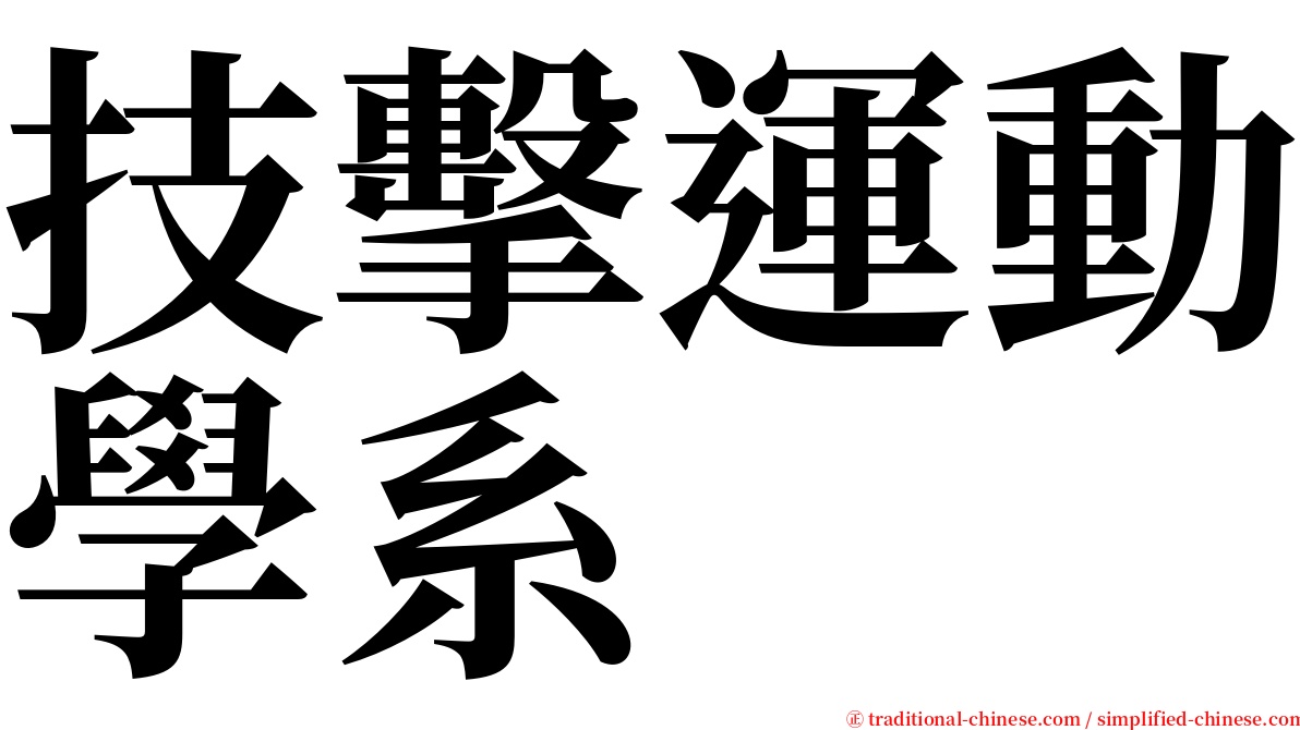 技擊運動學系 serif font