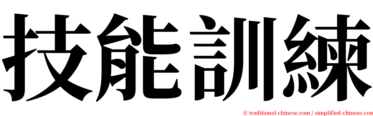 技能訓練 serif font