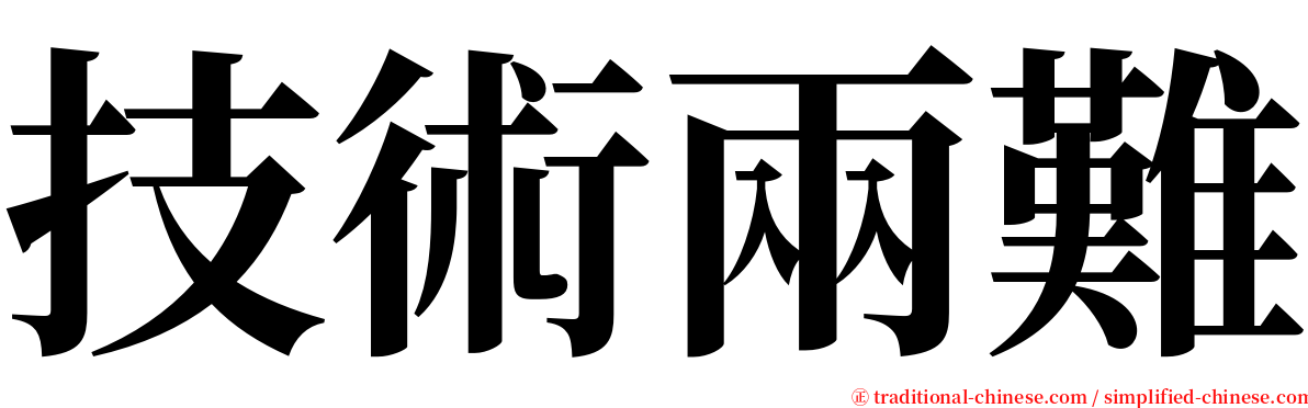 技術兩難 serif font