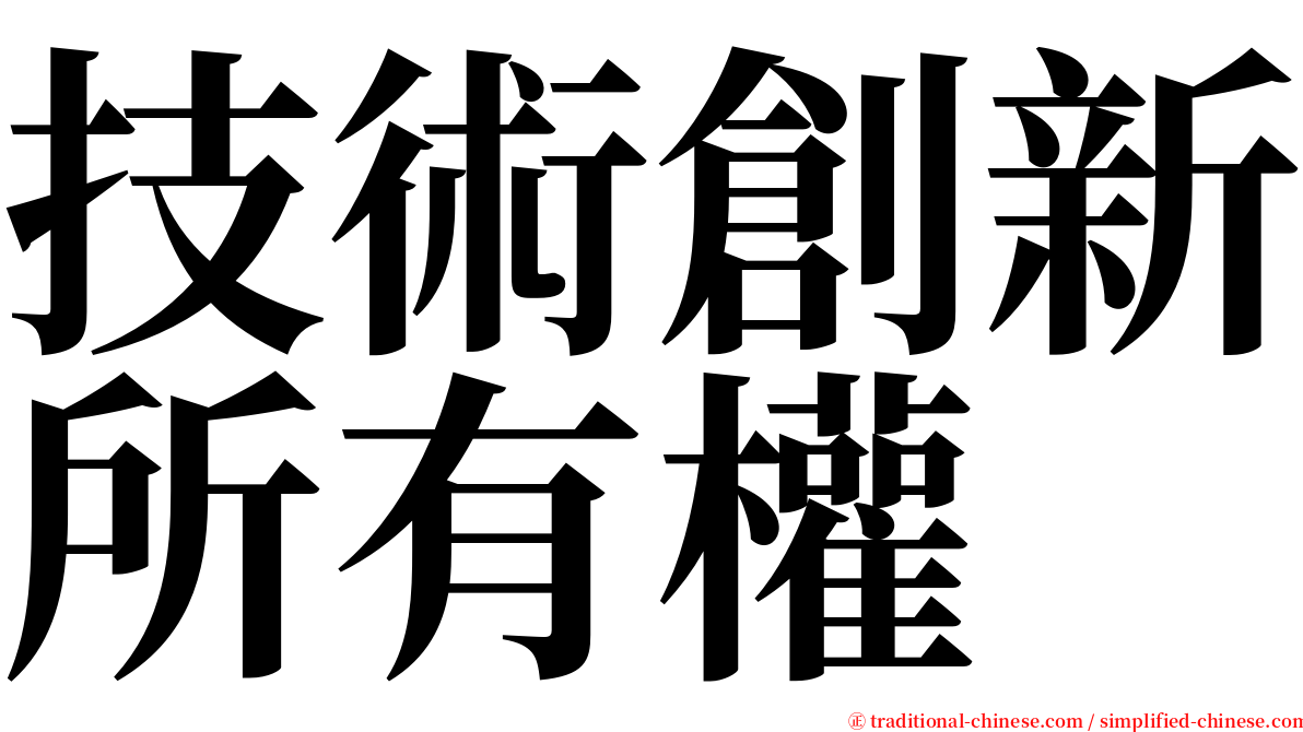 技術創新所有權 serif font