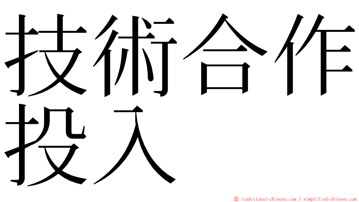 技術合作投入 ming font