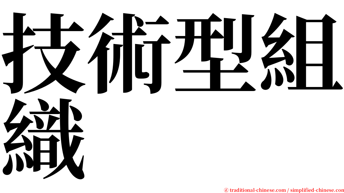 技術型組織 serif font