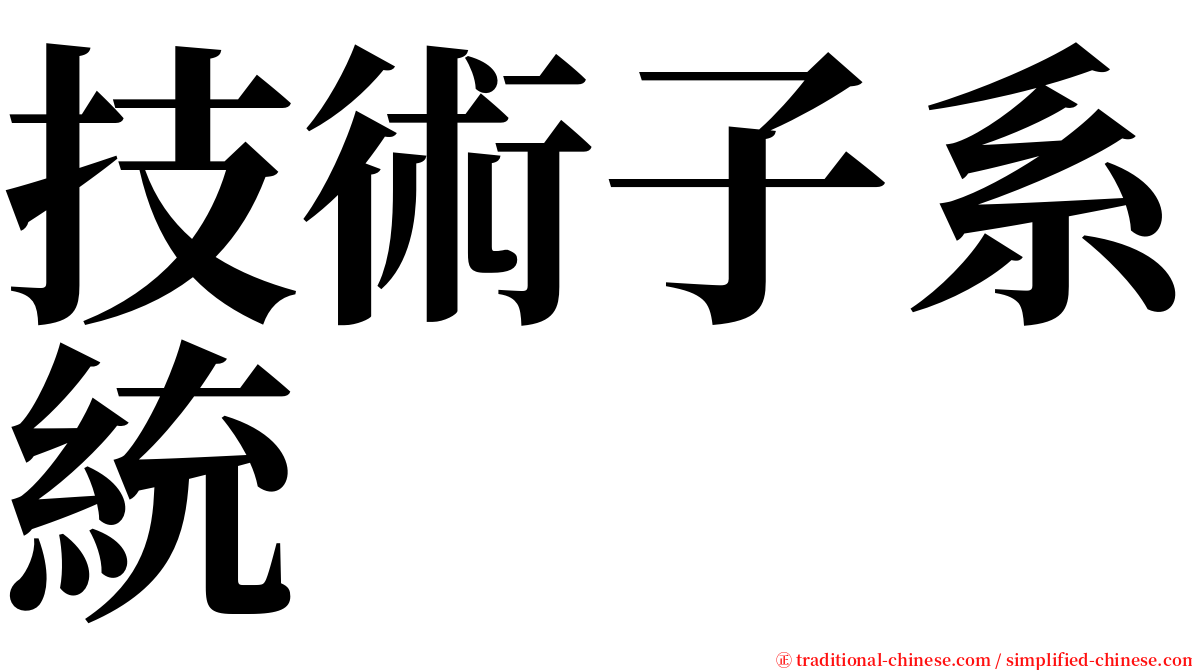 技術子系統 serif font