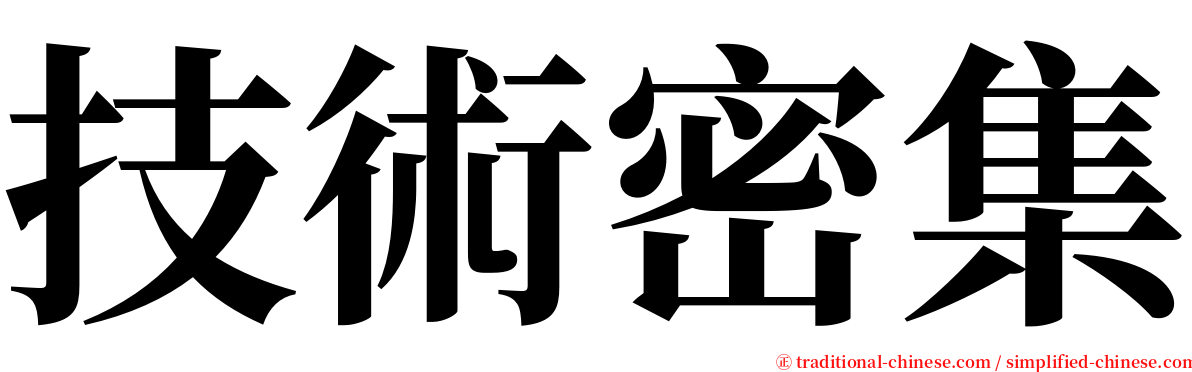 技術密集 serif font