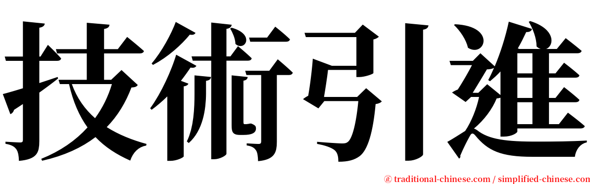 技術引進 serif font