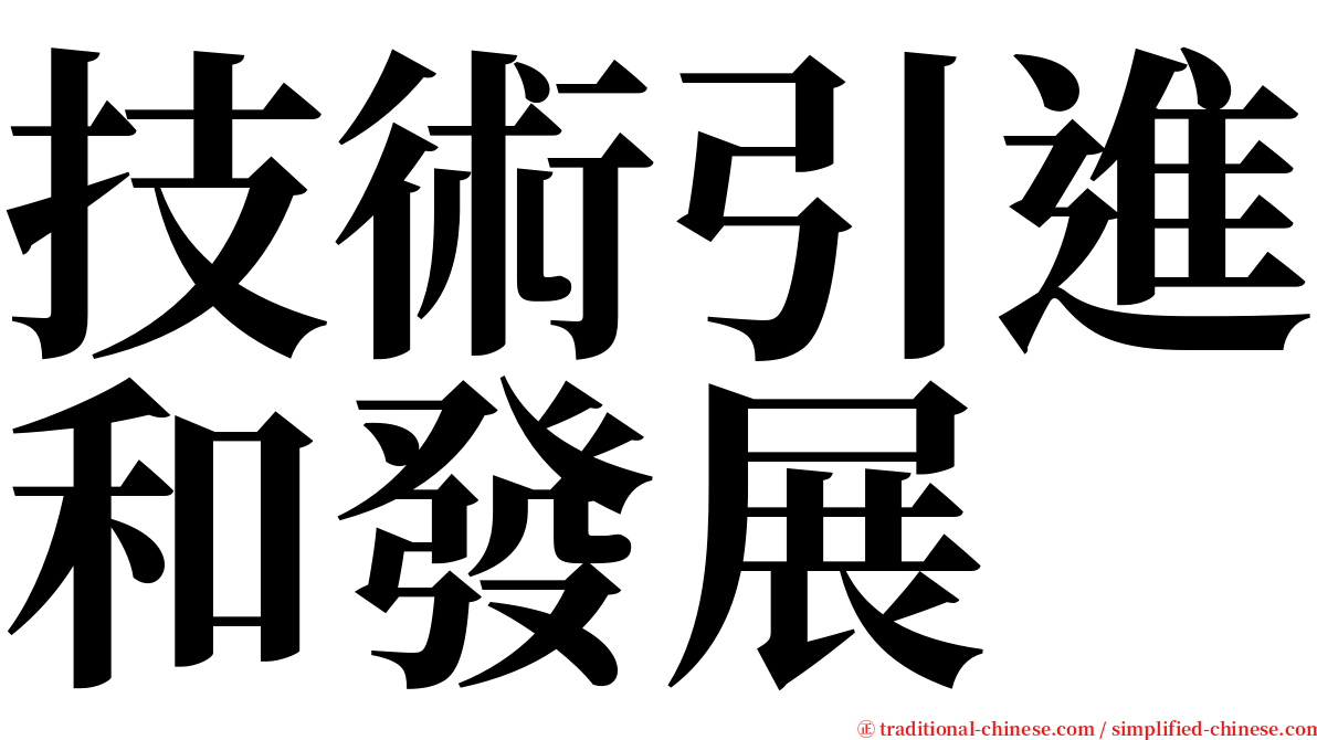 技術引進和發展 serif font