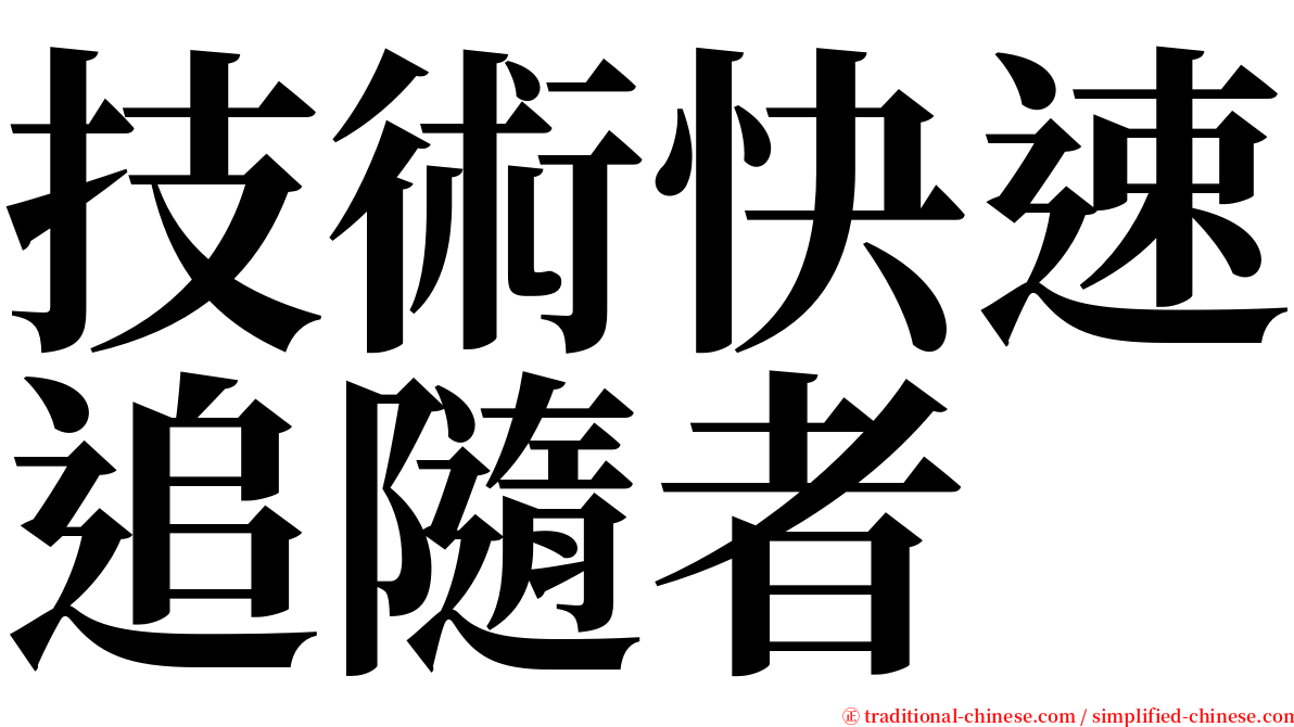 技術快速追隨者 serif font