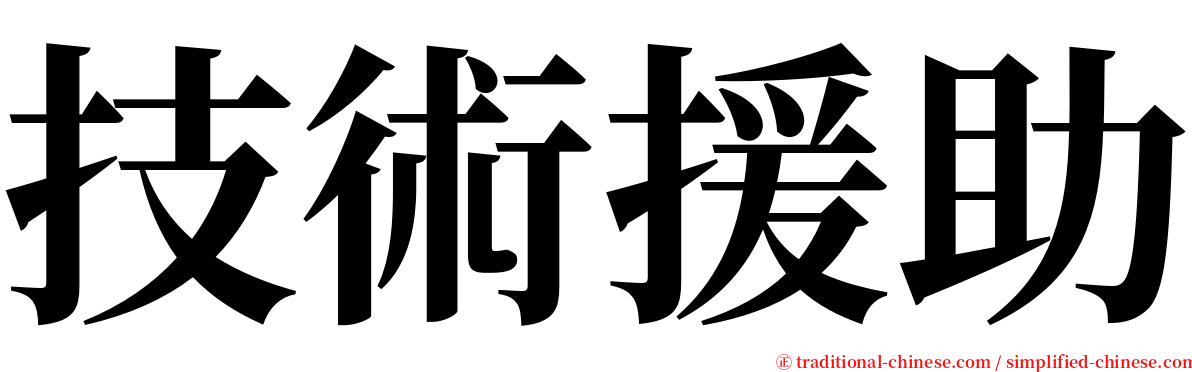 技術援助 serif font