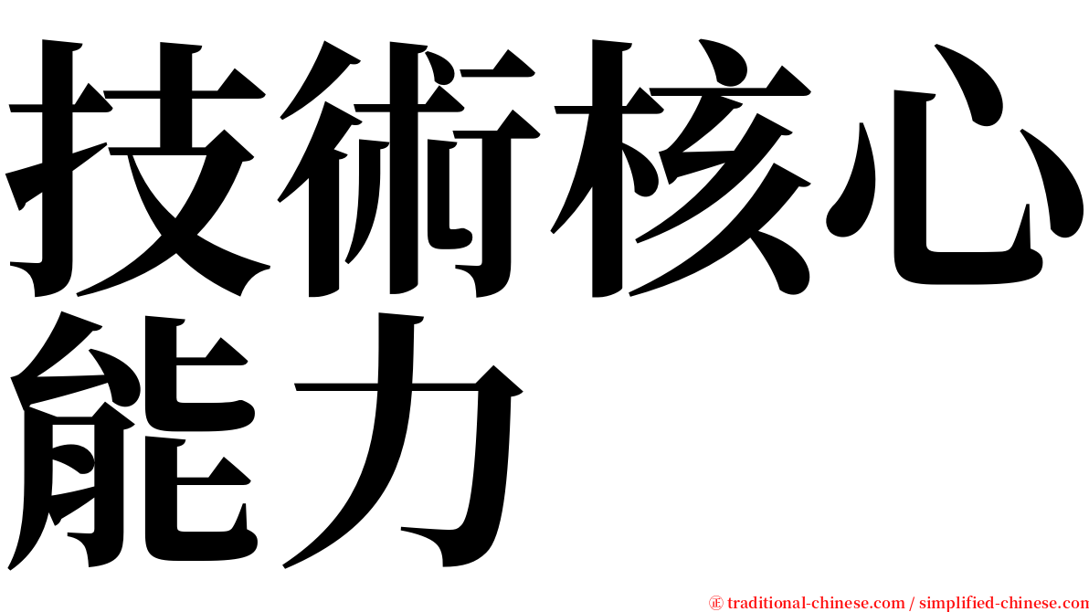 技術核心能力 serif font