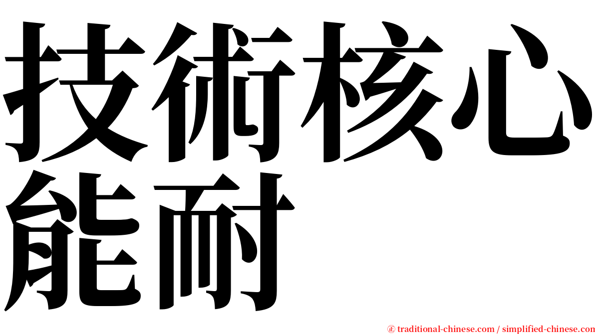 技術核心能耐 serif font