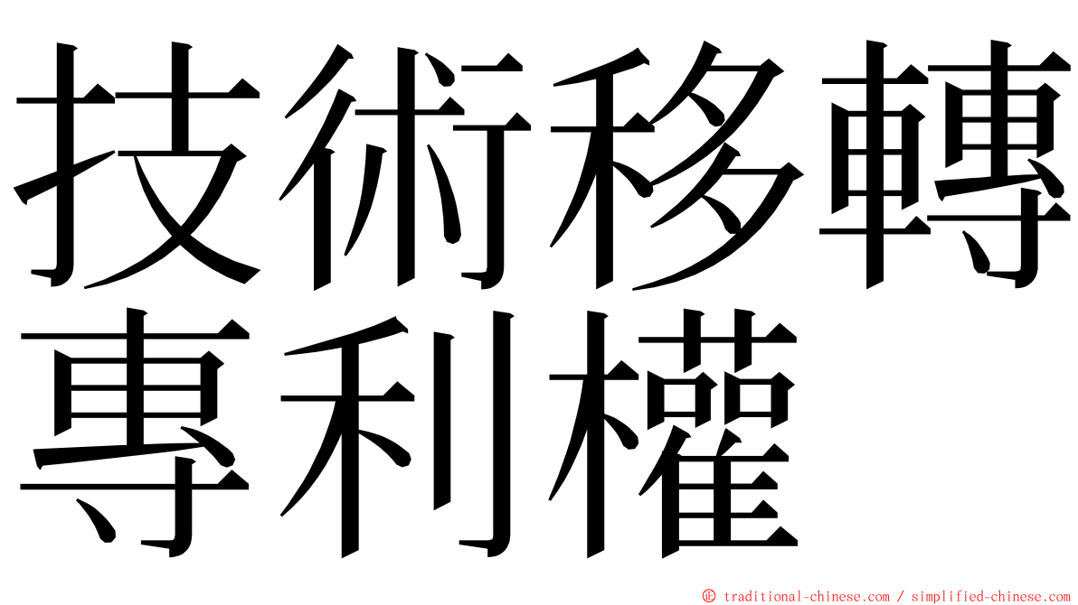 技術移轉專利權 ming font