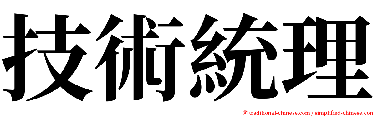 技術統理 serif font