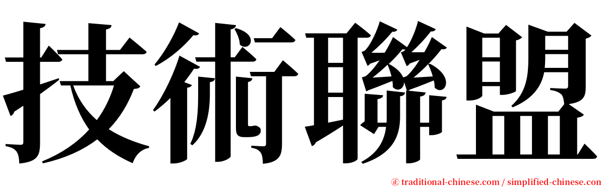 技術聯盟 serif font