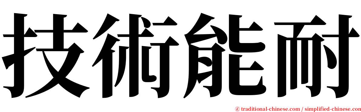 技術能耐 serif font