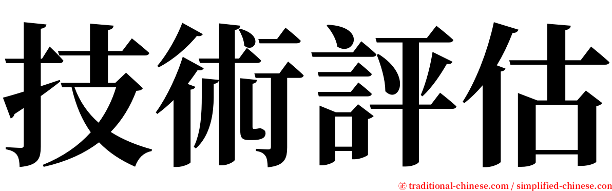 技術評估 serif font