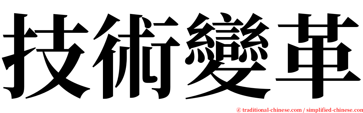 技術變革 serif font