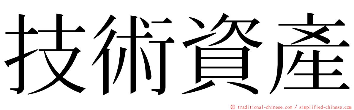 技術資產 ming font