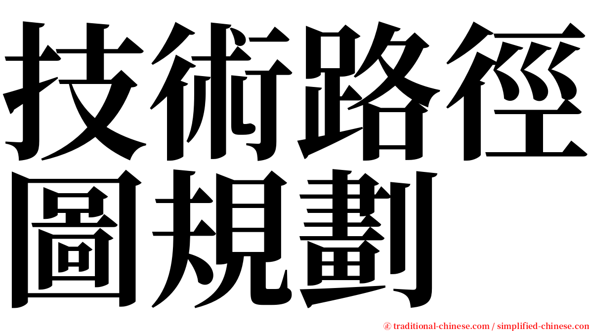 技術路徑圖規劃 serif font