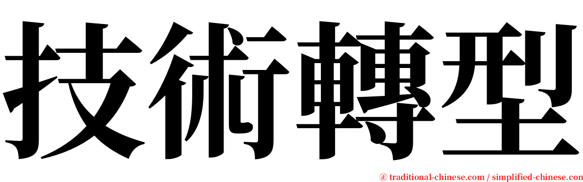 技術轉型 serif font