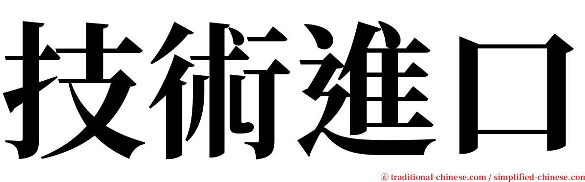 技術進口 serif font