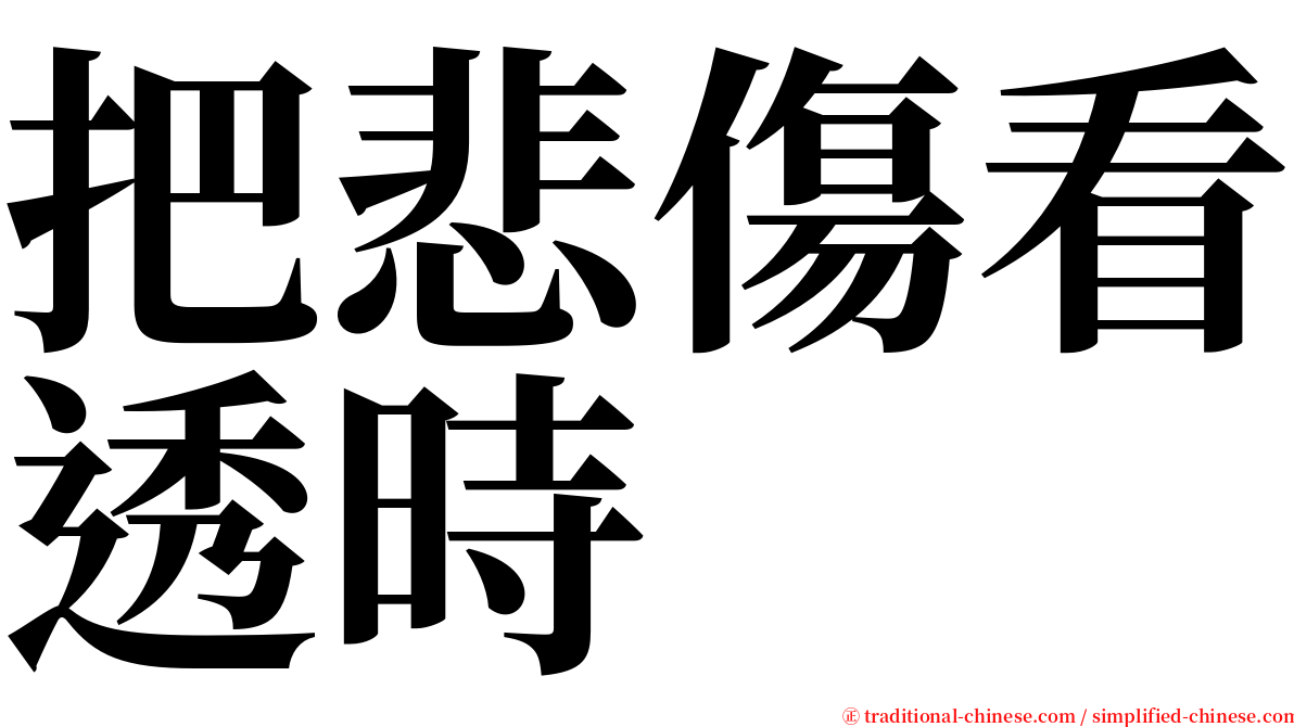 把悲傷看透時 serif font